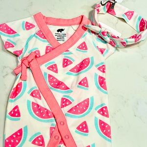 Brand new “monica + andy” Sweet Baby B Romper- Watermelon Crush”